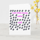 古い60の猫の頭部 カード (黄色い花)