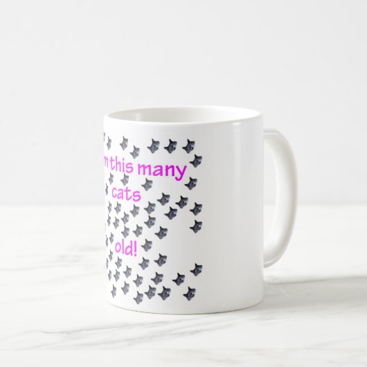 古い65の猫の頭部 コーヒーマグカップ (正面右)