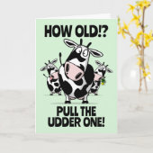 古い!カワイートカートゥーンフュスハッピーバースデー カード (黄色い花)