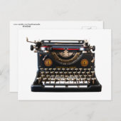 古い、ファッションドヴィンテージ・タイプライター ポストカード (正面/裏面)