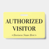 古い「ファッションドAUTHORIZED VISITOR」バッジ バッジ (裏面)
