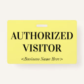 古い「ファッションドAUTHORIZED VISITOR」バッジ バッジ (裏面)
