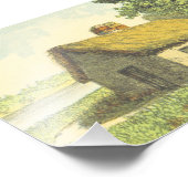 古い、ヴィンテージ、素朴コテージの茅葺き フォトプリント            (角)