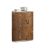 古い「木製」のフラスコ(イニシャル付き、またはなし) フラスク (右)