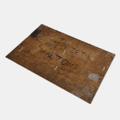 古い「木製」の書式と名前（または名前なし） ドアマット (アングル)