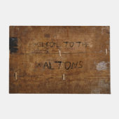 古い「木製」の書式と名前（または名前なし） ドアマット (正面)