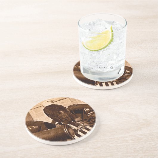 古いAbeのウィスコンシン戦争のワシのヴィンテージ1875年 コースター (側面)