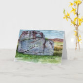 "古いBewick"の石の芸術-ノーサンバーランドのメッセージカード カード (黄色い花)