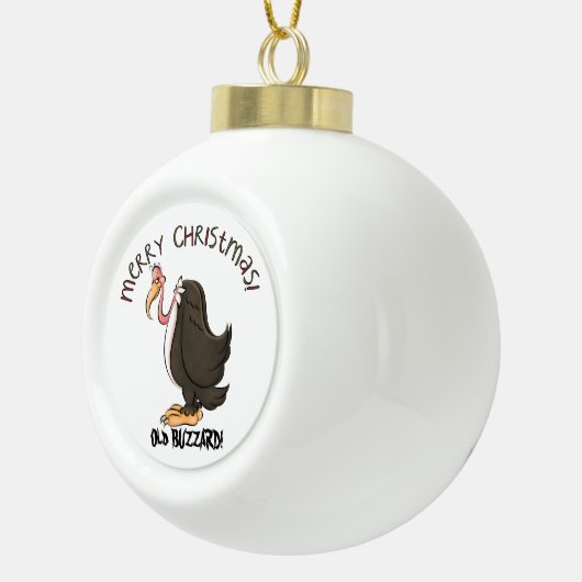 古いBuzzardの休日のクリスマスのオーナメント セラミックボールオーナメント (右)