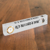 古いBuzzardの机の名札 デスクネームプレート (側面)