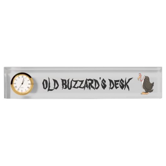 古いBuzzardの机の名札 デスクネームプレート (正面)