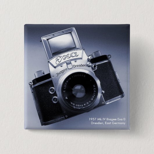 古いCamera (1957年のMk IV Ihagee Exa 0) 缶バッジ (正面)
