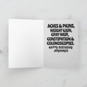 古いCOLONOSCOPIESおもしろい誕生日グリーティングカード カード (内部)