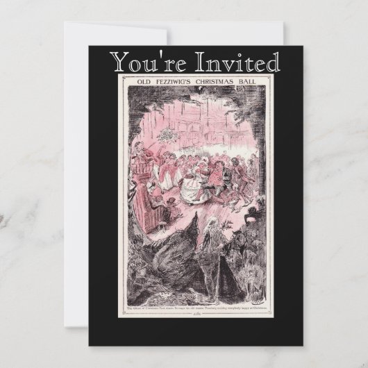 古いFezziwigのクリスマスの球の招待状 招待状 (正面)