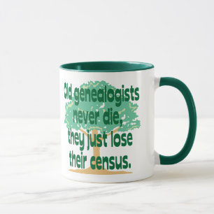 古いGenealogistsは決して死にません マグカップ