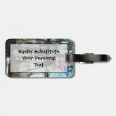 古いIronsidesのボストン港の抽象芸術の印象主義 ラゲッジタグ (裏面横)