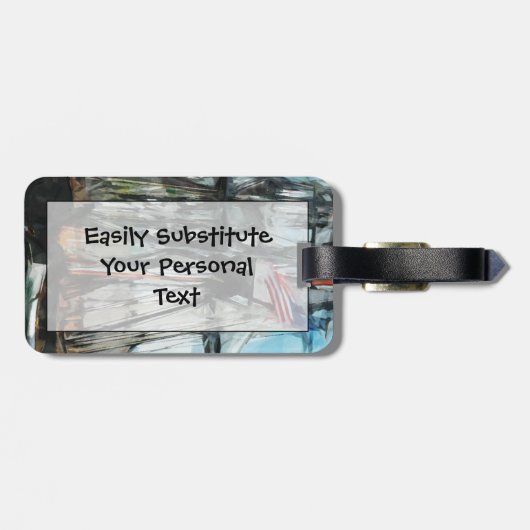 古いIronsidesのボストン港の抽象芸術の印象主義 ラゲッジタグ (裏面横)