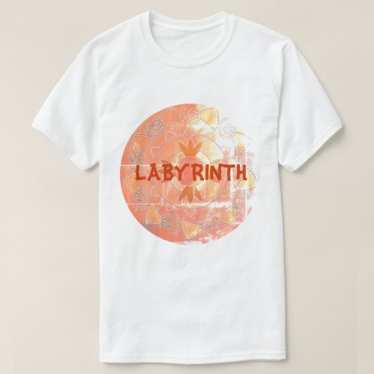 古いLabyrintカスタマイズ可能な文字ラウンドマンダラ Tシャツ (デザイン正面)