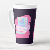 古いPC 90の有線スタイル カフェラテマグ (左アングル)