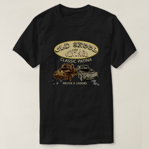古いSkoolのクラシックな古さびのトラック- Tシャツ