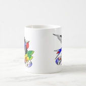 古いSkoolの入れ墨のつばめ コーヒーマグカップ (中央)