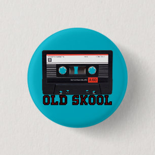 古いSkool -カセットテープ 缶バッジ