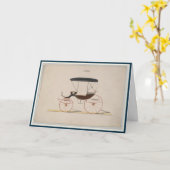 古いTimeyのおかしな挨拶状 カード (黄色い花)