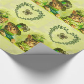 古おもしろいいファッションST.PATRICKのハート猫 ラッピングペーパー (角)