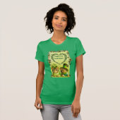 古おもしろいいファッションST.PATRICKのハート猫 Tシャツ (正面フル)