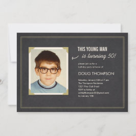 古おもしろいい写真の誕生日招待状 招待状