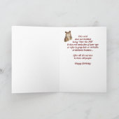 古おもしろいい時代、丘の上の誕生日フクロウ カード (内部)