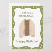 古おもしろいパパの誕生日カード 案内状 (正面/裏面)