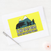 古おもしろい人 長方形シール (封筒)