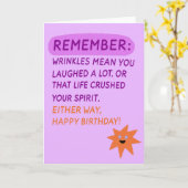 古おもしろい年の誕生日カード カード (黄色い花)