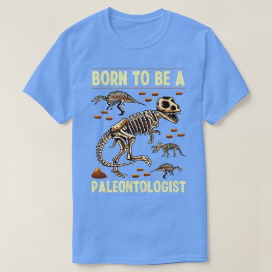古おもしろい生まれ生物学者の恐竜ハンターになる Tシャツ (デザイン正面)