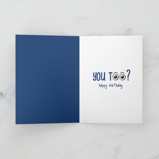 古おもしろい老誕生日引用文オンブルー カード (内部)