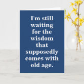 古おもしろい老誕生日引用文オンブルー カード (黄色い花)