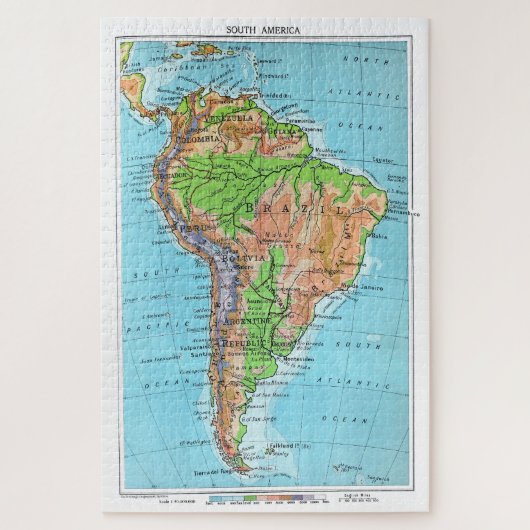 古き南米、復元されたヴィンテージ地図 ジグソーパズル (縦)