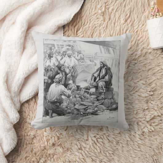 古き海賊たち　彼らの宝と略奪品を数える クッション (ブランケット)