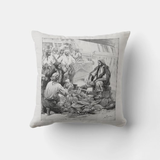 古き海賊たち　彼らの宝と略奪品を数える クッション (裏面)