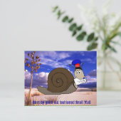 古き良きファッションドカタツムリ郵便 ポストカード (スタンド正面)