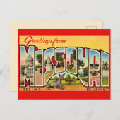 古き良きミズーリ州の楽しいグリーティングポストカード ポストカード (正面/裏面)
