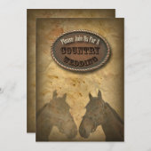 古き西部のカウボーイ国ウェディング招待状 招待状 (正面/裏面)