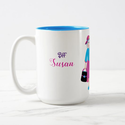 古くてグレーの2トーンのCOFFになるまで、友人がBFF ツートーンマグカップ (左)