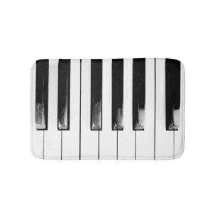 古くて擦れたピアノの鍵盤 バスマット