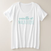 古くて素晴らしいフランスの文字 プラスサイズTシャツ (デザイン正面)