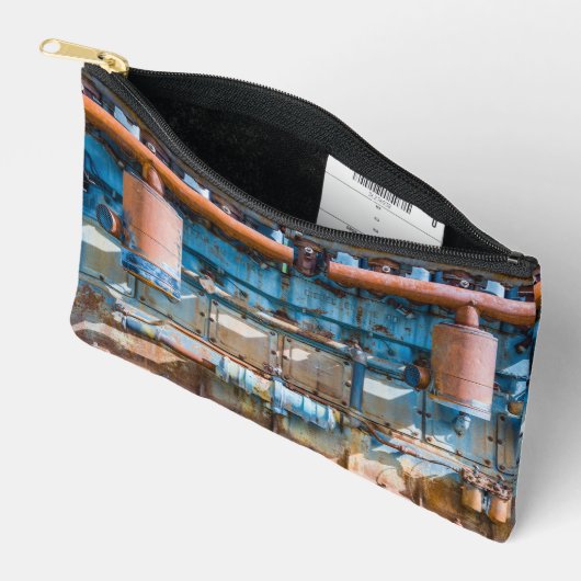 古くて錆びたアトラス帝国ディーゼルエンジンInde アクセサリーポーチ (見開き)