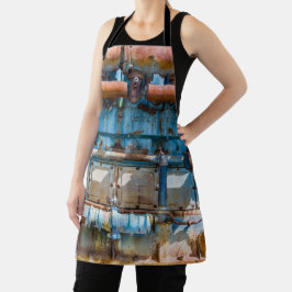 古くて錆びたアトラス帝国ディーゼルエンジンInde エプロン