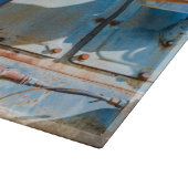 古くて錆びたアトラス帝国ディーゼルエンジンInde カッティングボード (角)