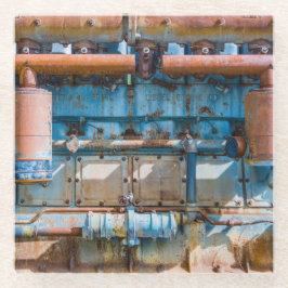 古くて錆びたアトラス帝国ディーゼルエンジンInde ガラスコースター